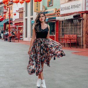 The Kooples Long Asymmetrical Metallic Skirt -NWOT